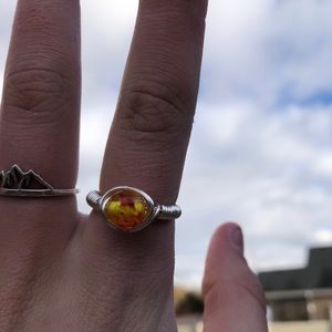 Orange crystal ring!!